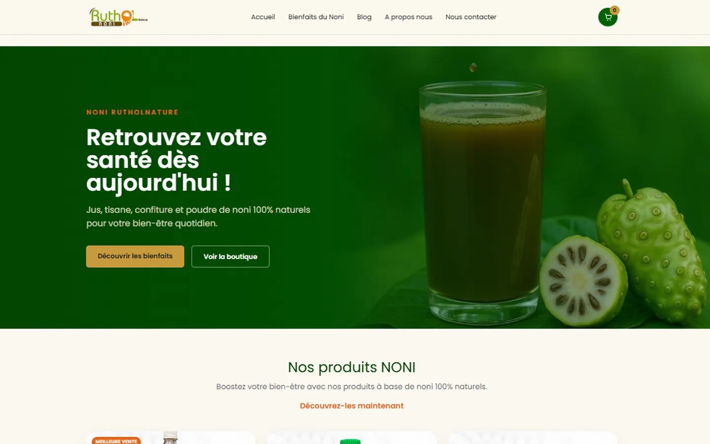 Noni Rutholnature — aperçu du site
